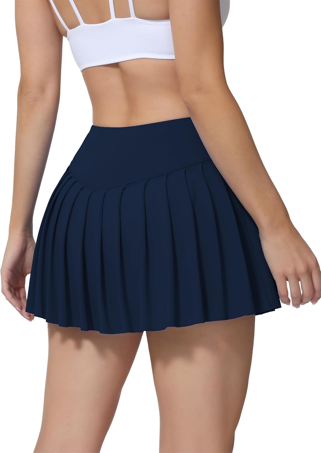 AugIris High Waited Pleated Tennis Skirt with Pockets Built-in Shorts Athletic Golf Skorts for Women Workout Sports