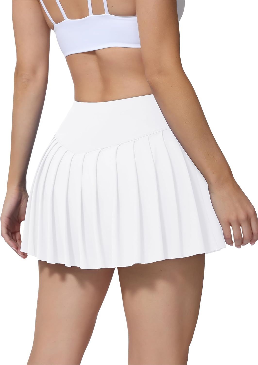 AugIris High Waited Pleated Tennis Skirt with Pockets Built-in Shorts Athletic Golf Skorts for Women Workout Sports