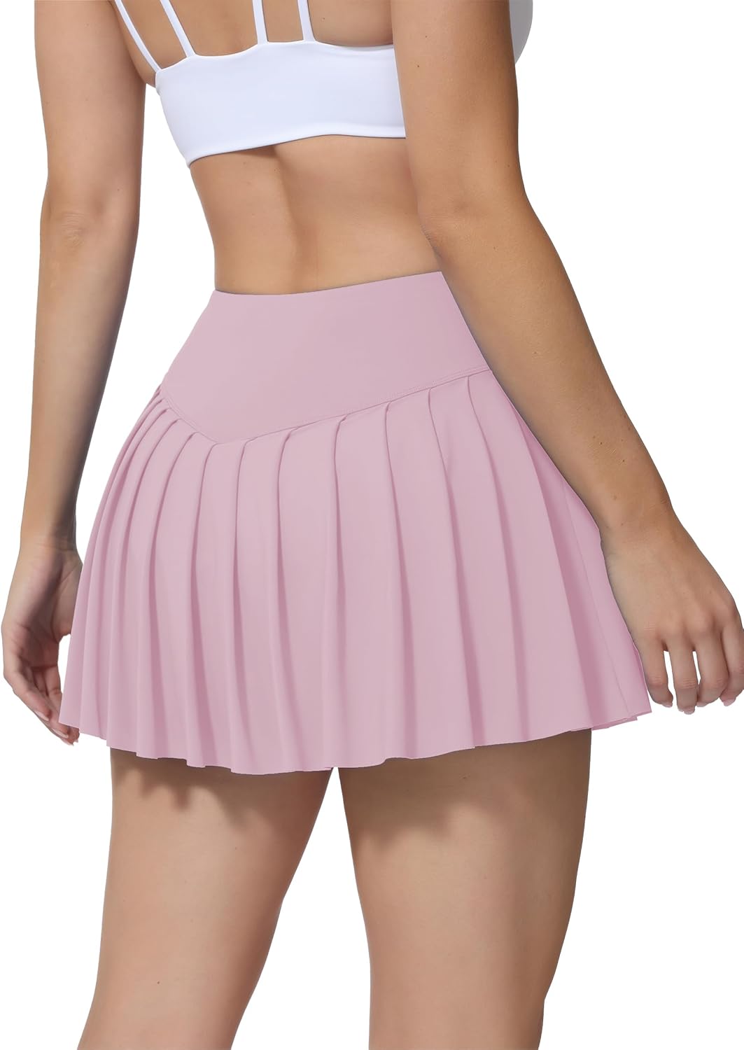AugIris High Waited Pleated Tennis Skirt with Pockets Built-in Shorts Athletic Golf Skorts for Women Workout Sports
