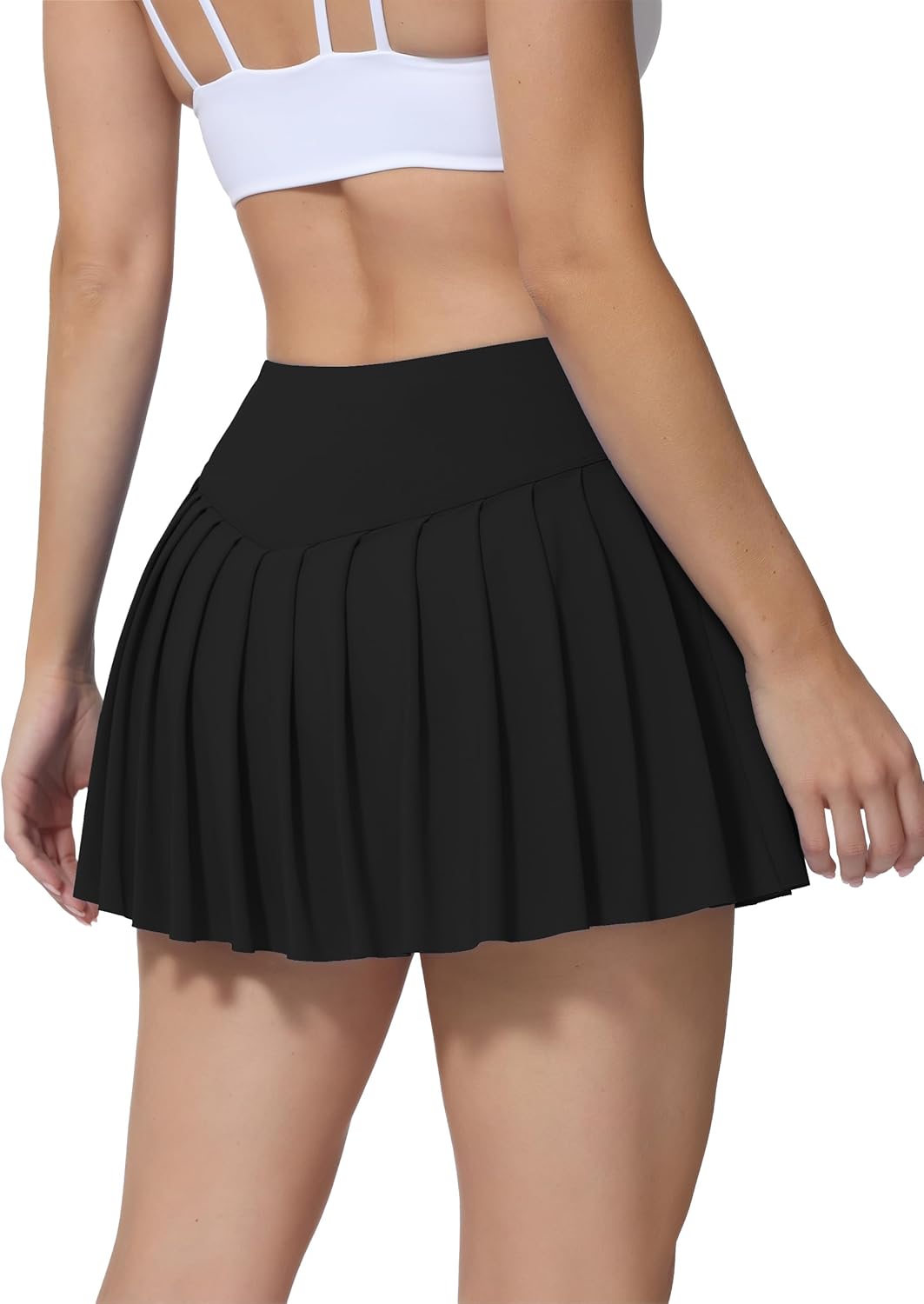 AugIris High Waited Pleated Tennis Skirt with Pockets Built-in Shorts Athletic Golf Skorts for Women Workout Sports
