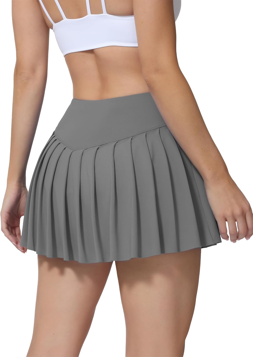 AugIris High Waited Pleated Tennis Skirt with Pockets Built-in Shorts Athletic Golf Skorts for Women Workout Sports