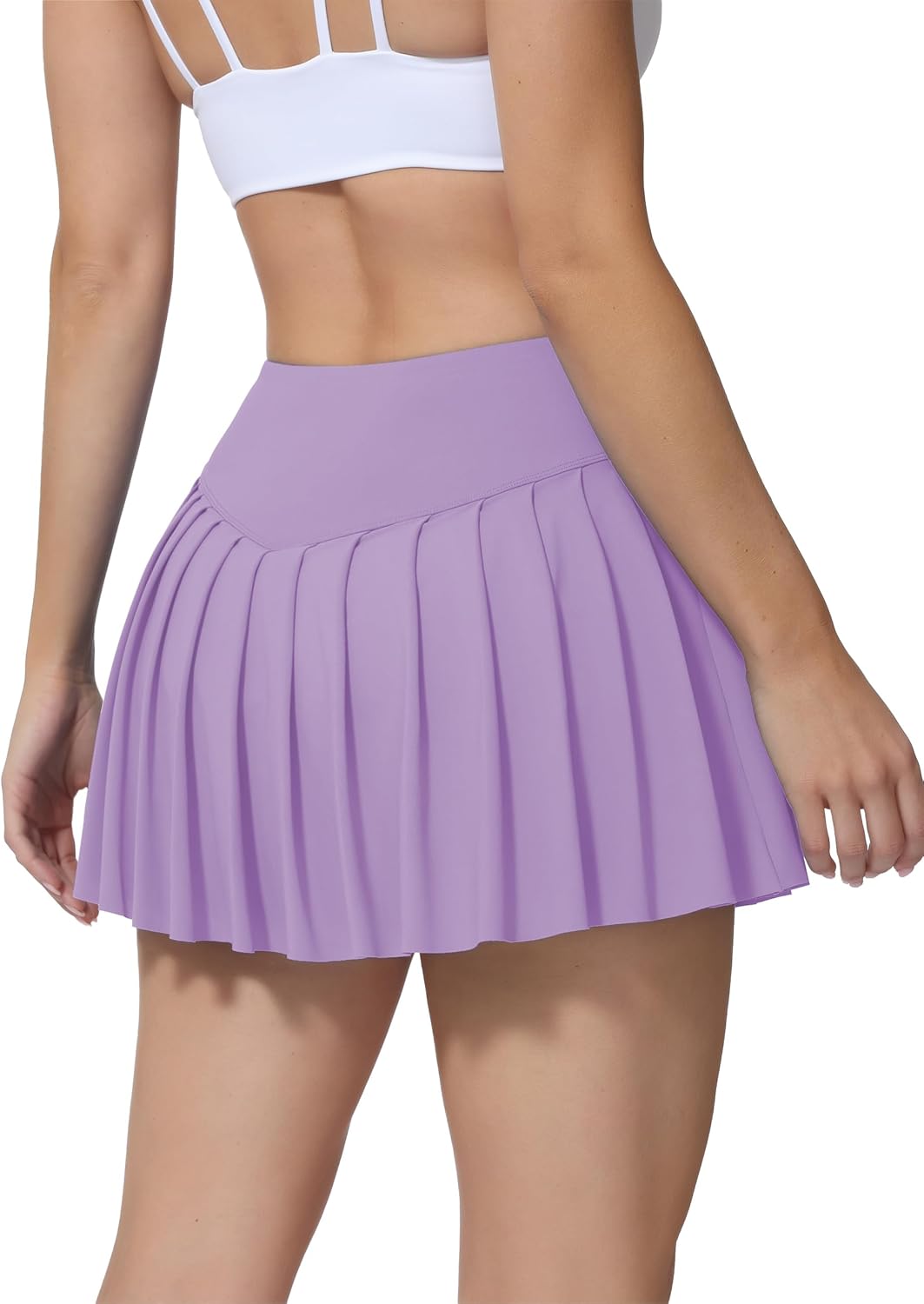 AugIris High Waited Pleated Tennis Skirt with Pockets Built-in Shorts Athletic Golf Skorts for Women Workout Sports