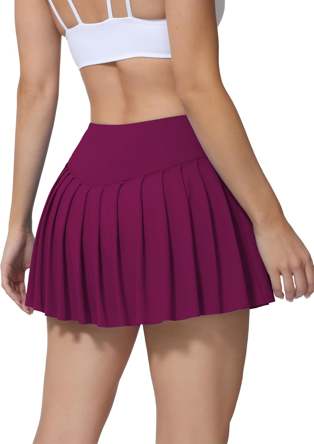 AugIris High Waited Pleated Tennis Skirt with Pockets Built-in Shorts Athletic Golf Skorts for Women Workout Sports